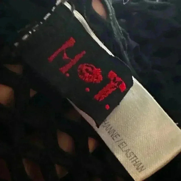 Vintage 90s HOT Kiss Black Mesh Coverup - Picture 8 of 9